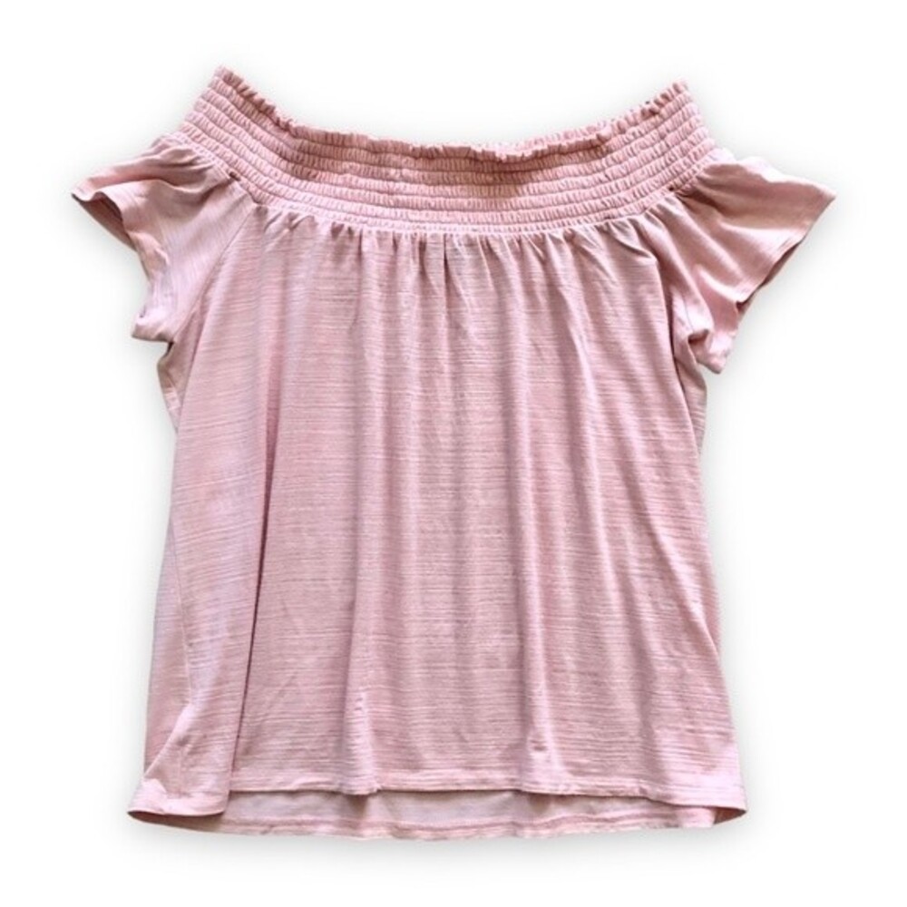 Drew Light Pink Off the Shoulder Top Size Medium Feminine Coquette Boho